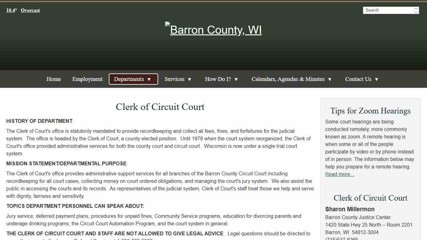 Clerk of Circuit Court - Barron County, WI